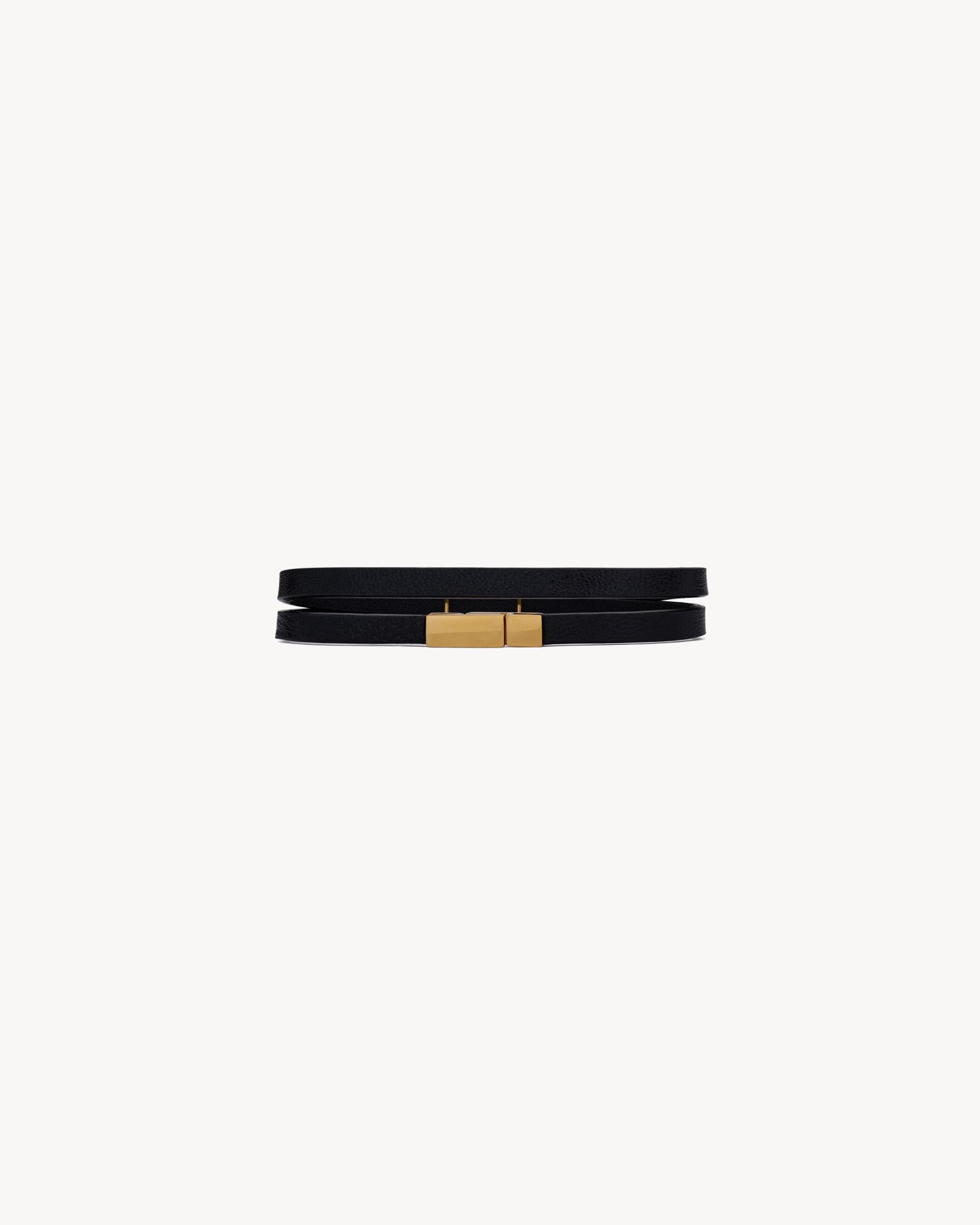 CASSANDRE double wrap bracelet in leather and metal Product Image