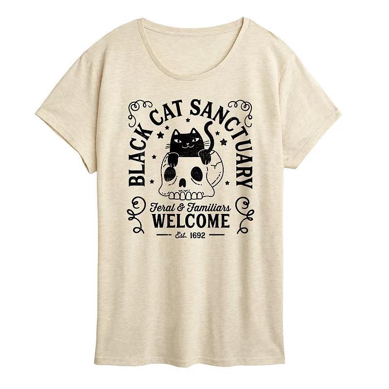 Womens Black Cat Sanctuary Graphic Tee Grey Wine Product Image