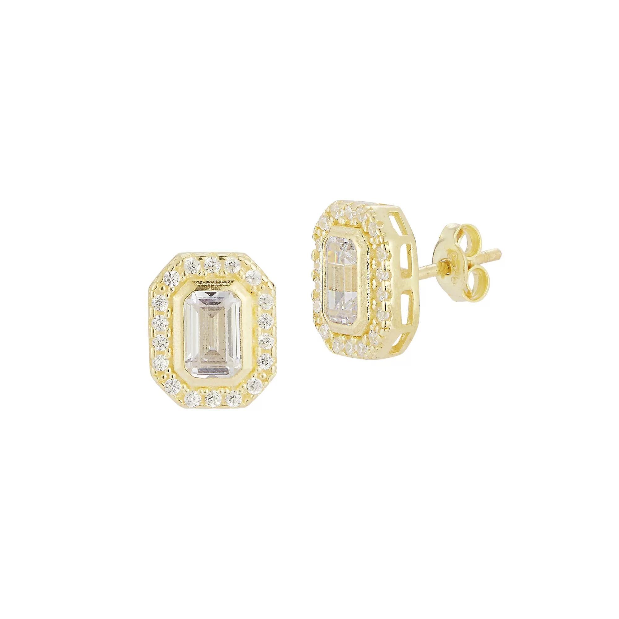 Sunkissed Sterling Vintage Cubic Zirconia Stud Earrings, Women's, Gold Tone Product Image