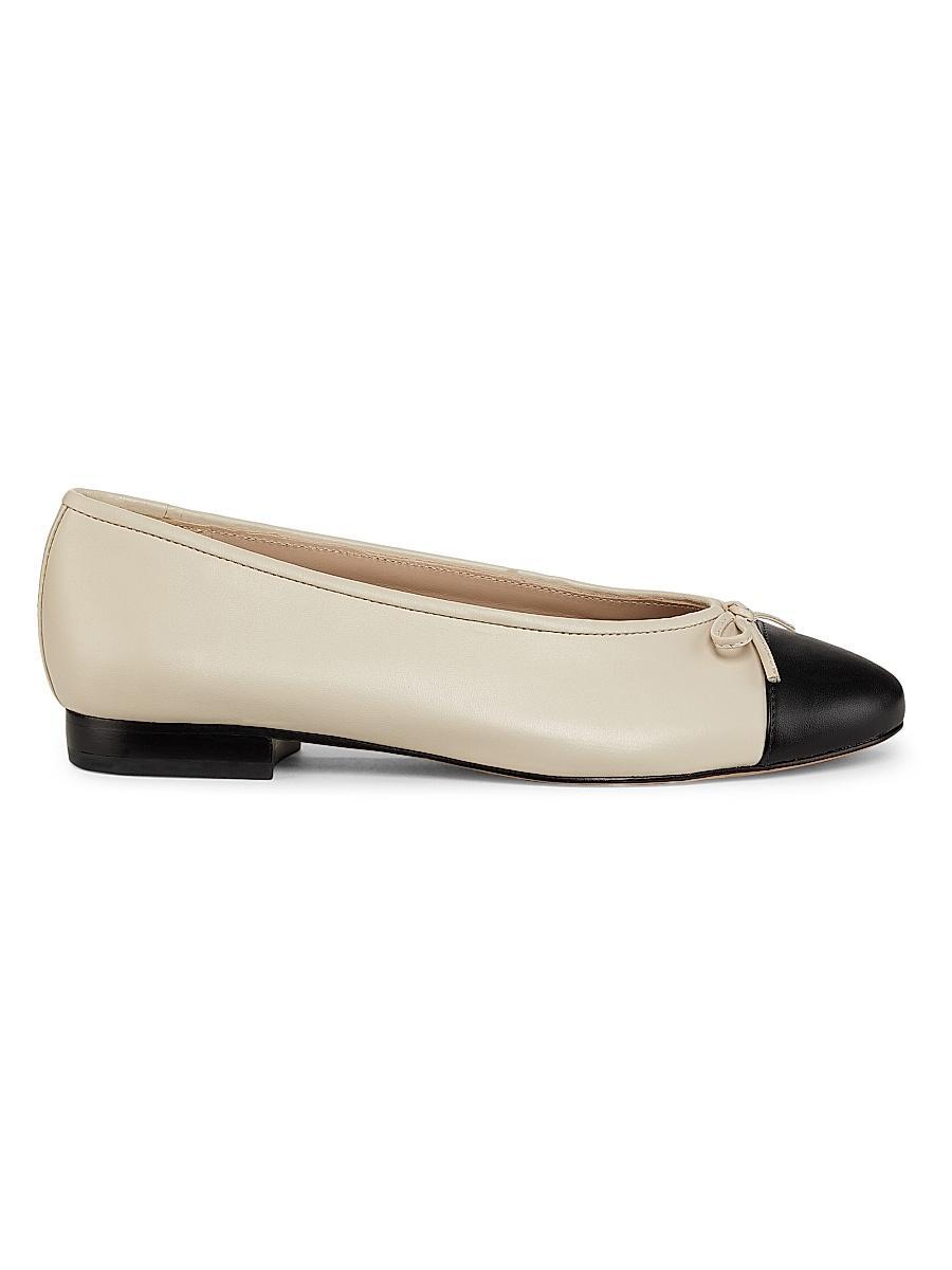 Womens Cap-Toe Leather Ballet Flat Product Image