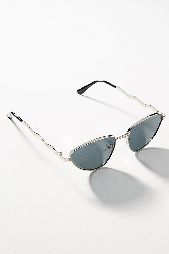 I-SEA Wavy Temple Cat-Eye Aviator Sunglasses Product Image