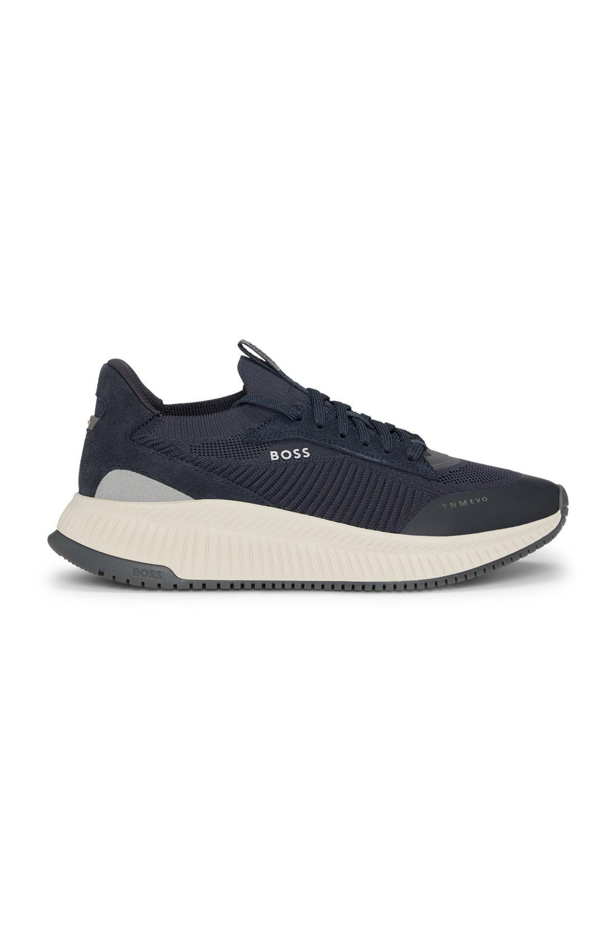 BOSS - TTNM EVO trainers with knitted uppers - Dark Blue Product Image