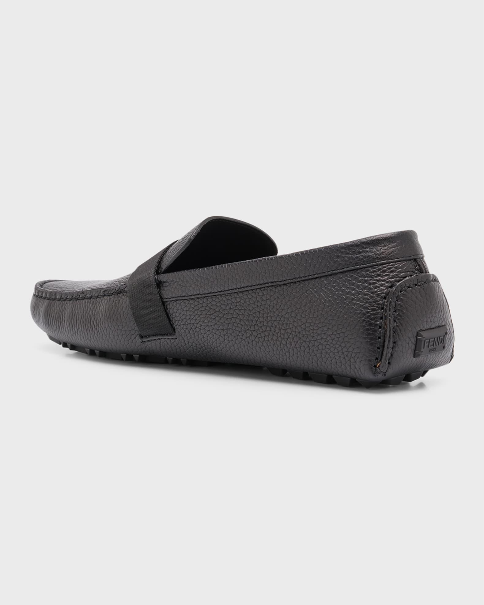 Men's FF-Buckle Leather Driving Shoes Product Image