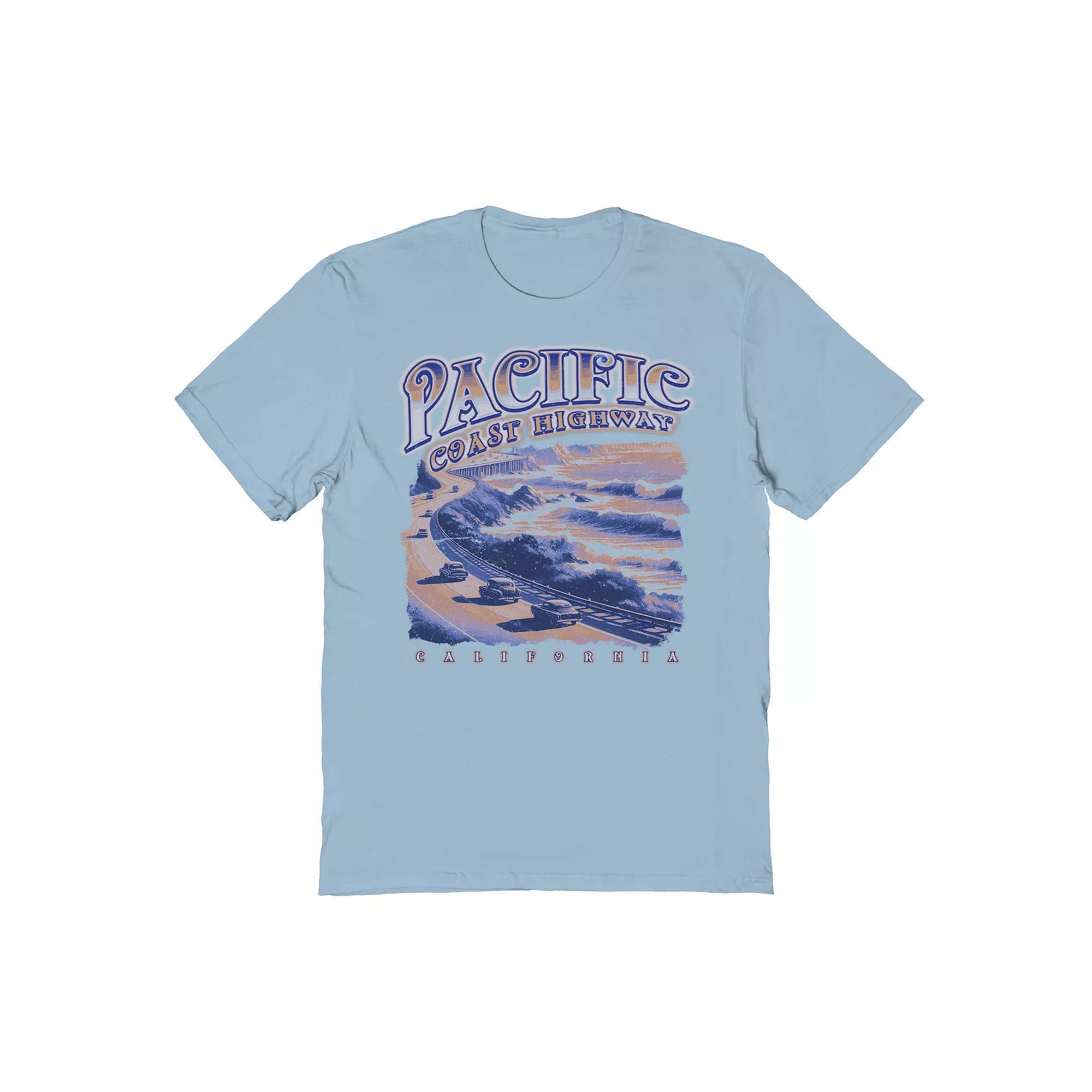 Men's Pacific Coast Highway Graphic Tee, Size: Small, Light Blue Product Image