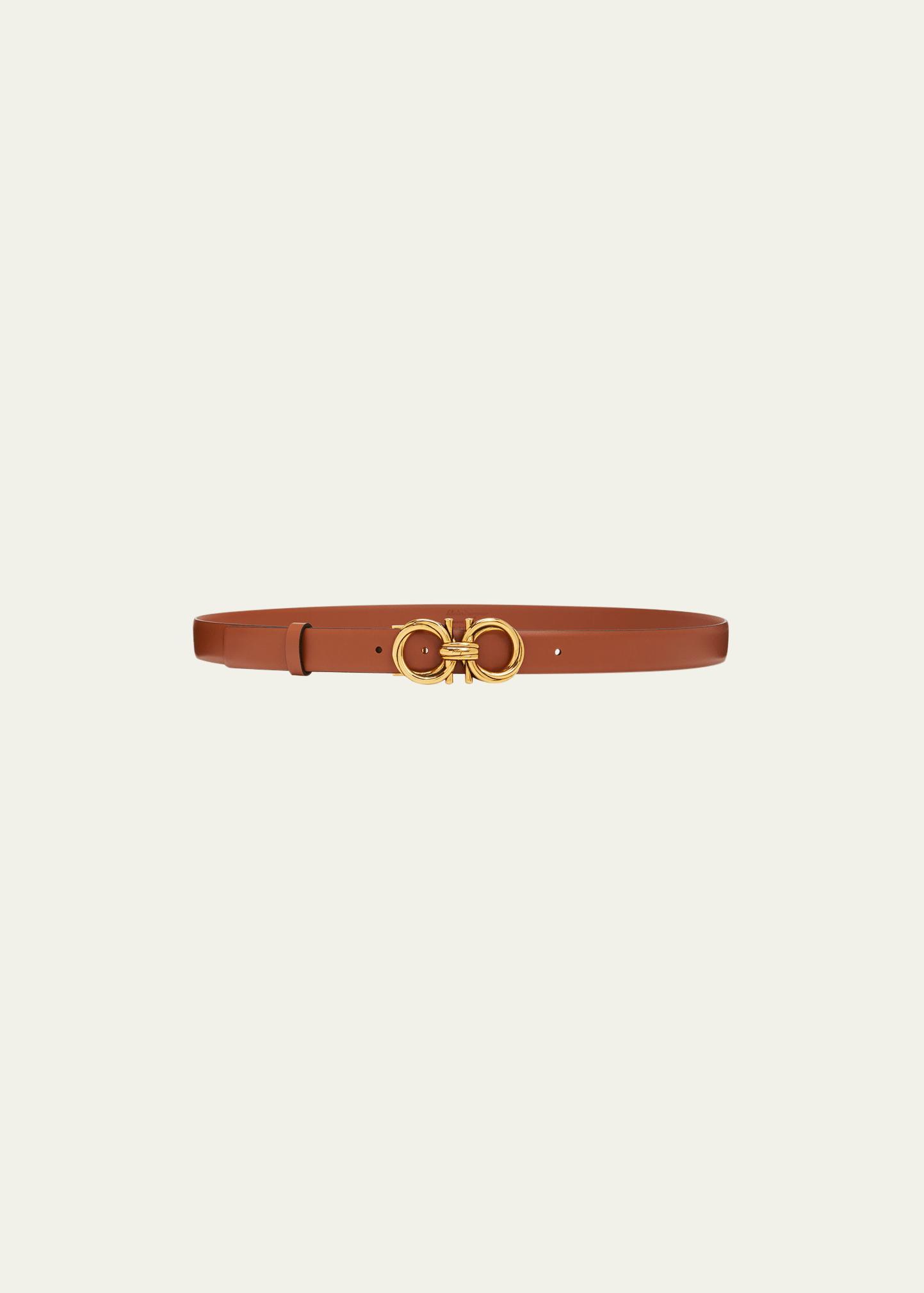 Womens Gancini Adjustable Cut-to-Size Reversible Hammered Leather Belt Product Image