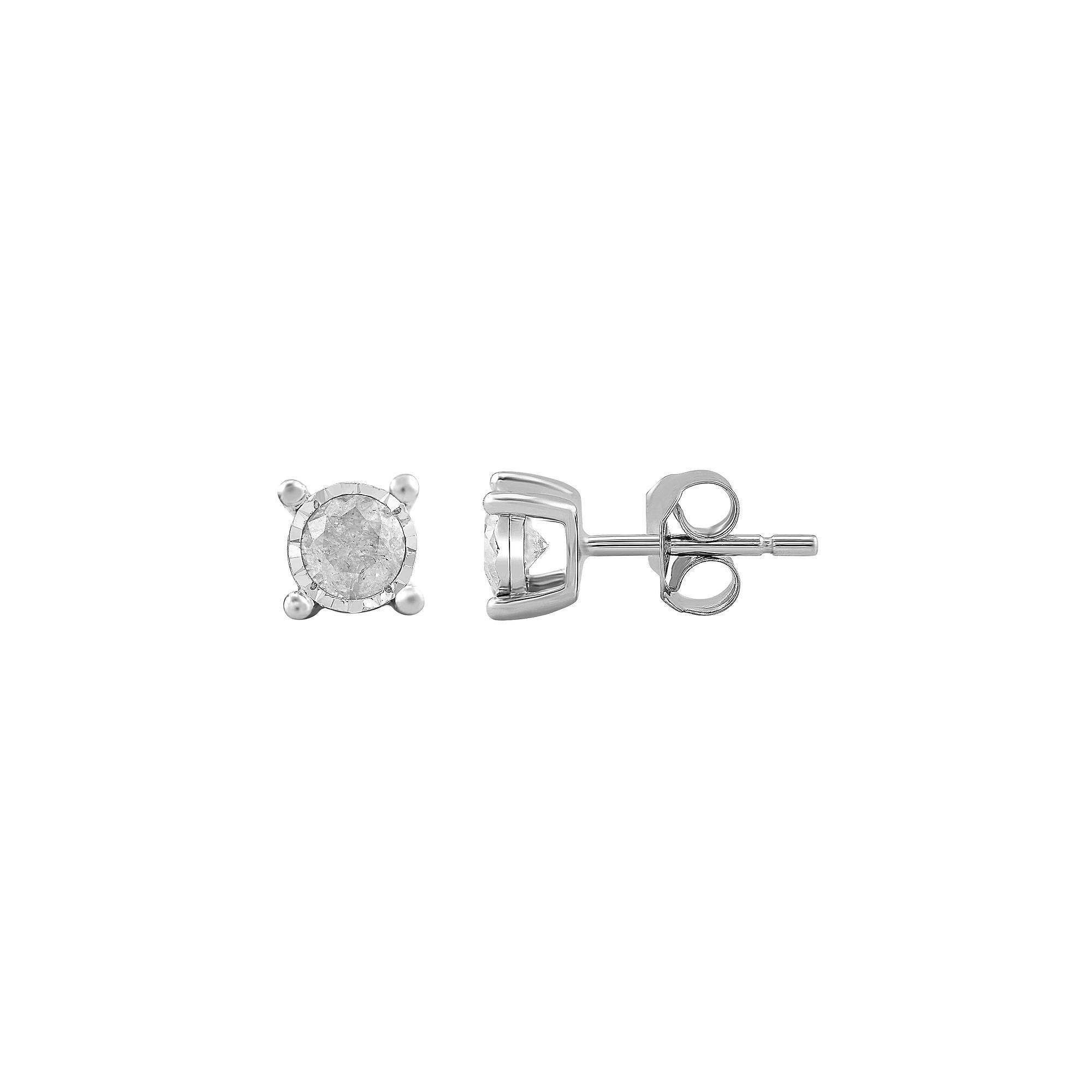 10K White Gold 1/4 Carat T.W. Diamond Stud Earrings, Women's Product Image
