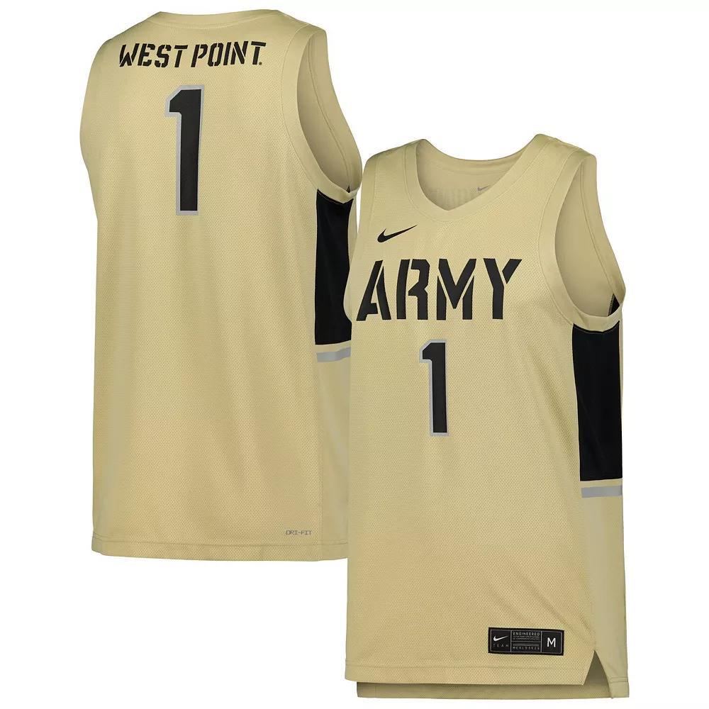 Men's Nike #1 Gold Army Black Knights Team Replica Basketball Jersey, Size: Large, Nc2 Gold Product Image