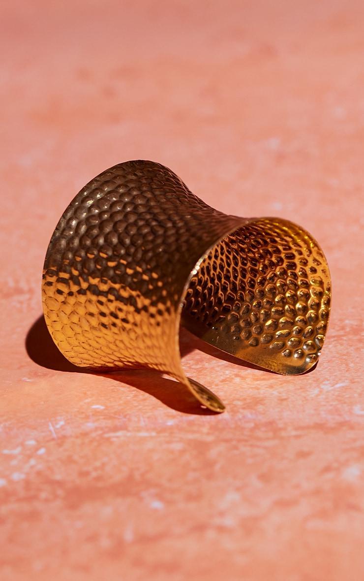 Gold Textured Cuff Bangle Product Image