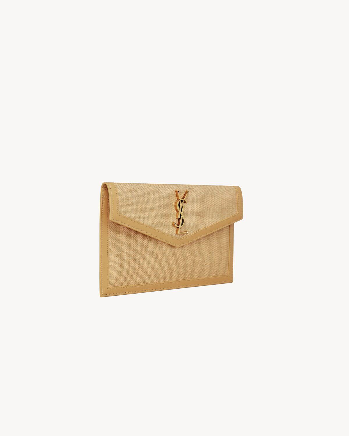 UPTOWN pouch in micro raffia | Saint Laurent | YSL.com Product Image