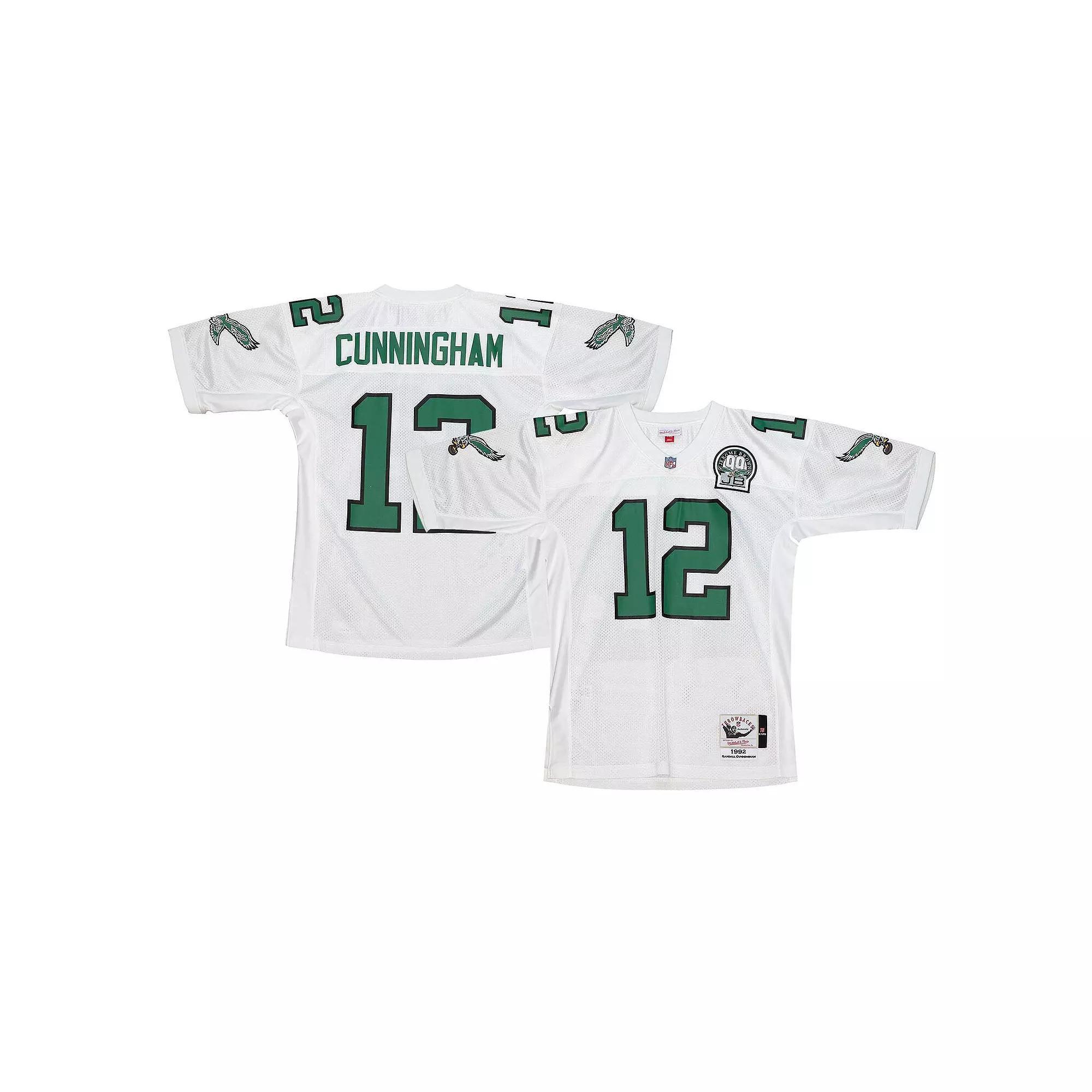Men's Mitchell & Ness Randall Cunningham White Philadelphia Eagles 1992 Authentic Jersey, Size: 60 Product Image