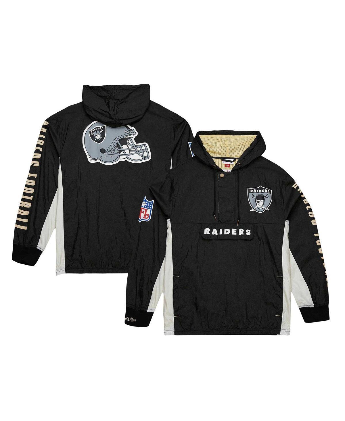 Men's Mitchell & Ness Black Las Vegas Raiders Team OG 2.0 Anorak Vintage Logo Quarter-Zip Windbreaker Jacket, Size: Medium, Lvr Black Product Image