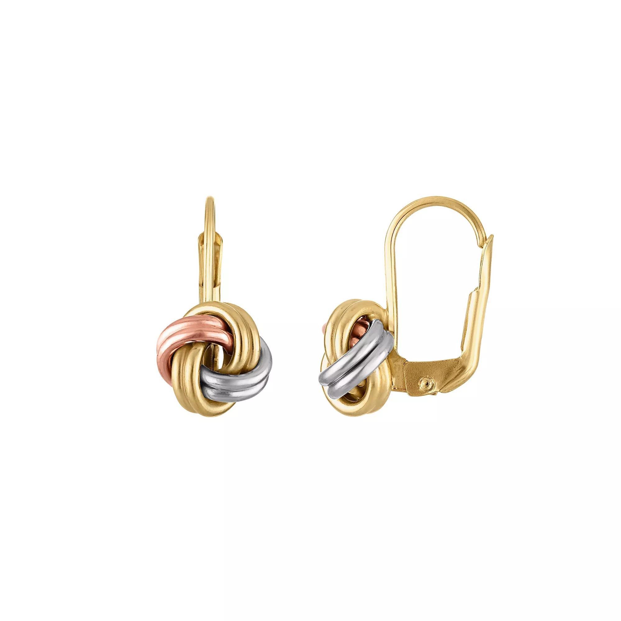 Giorgio di Vicenza 14k White Gold Love Knot Leverback Earrings, Womens, 14k  Tone Product Image