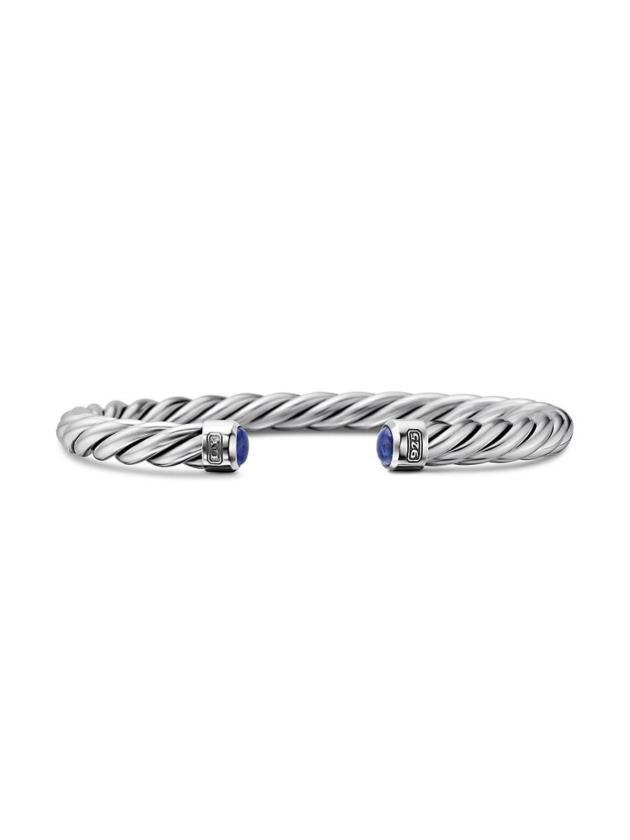 David Yurman Mens Cable Classic Cuff Bracelet with Lapis Lazuli, 6mm Product Image