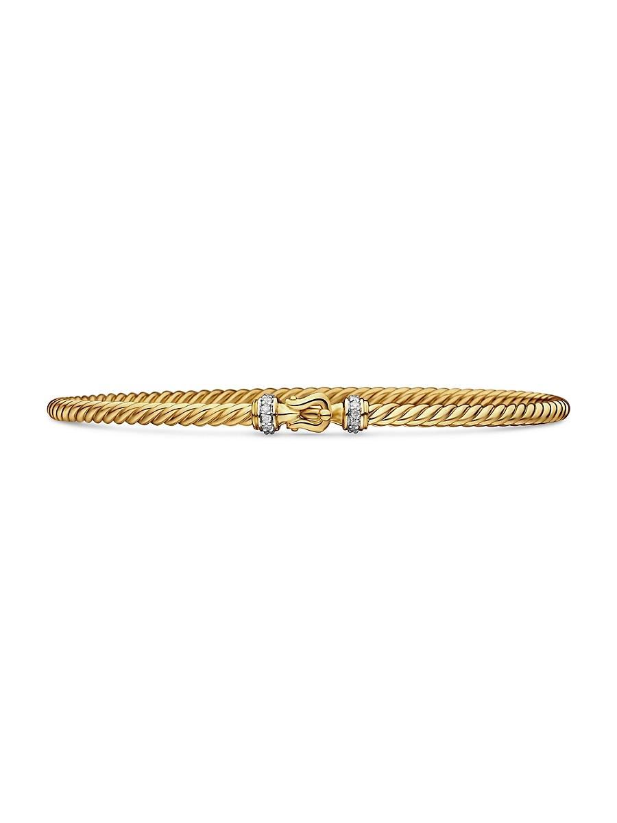 Womens Buckle Classic Cable Bracelet in 18K Yellow Gold Product Image
