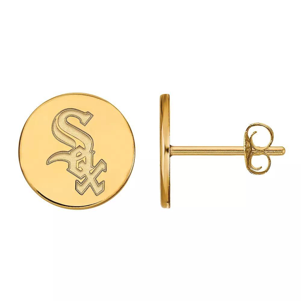 LogoArt Sterling Silver Chicago White Sox Extra Small Disc Stud Earrings, Women's, Size: 12MM, Gold Tone Product Image