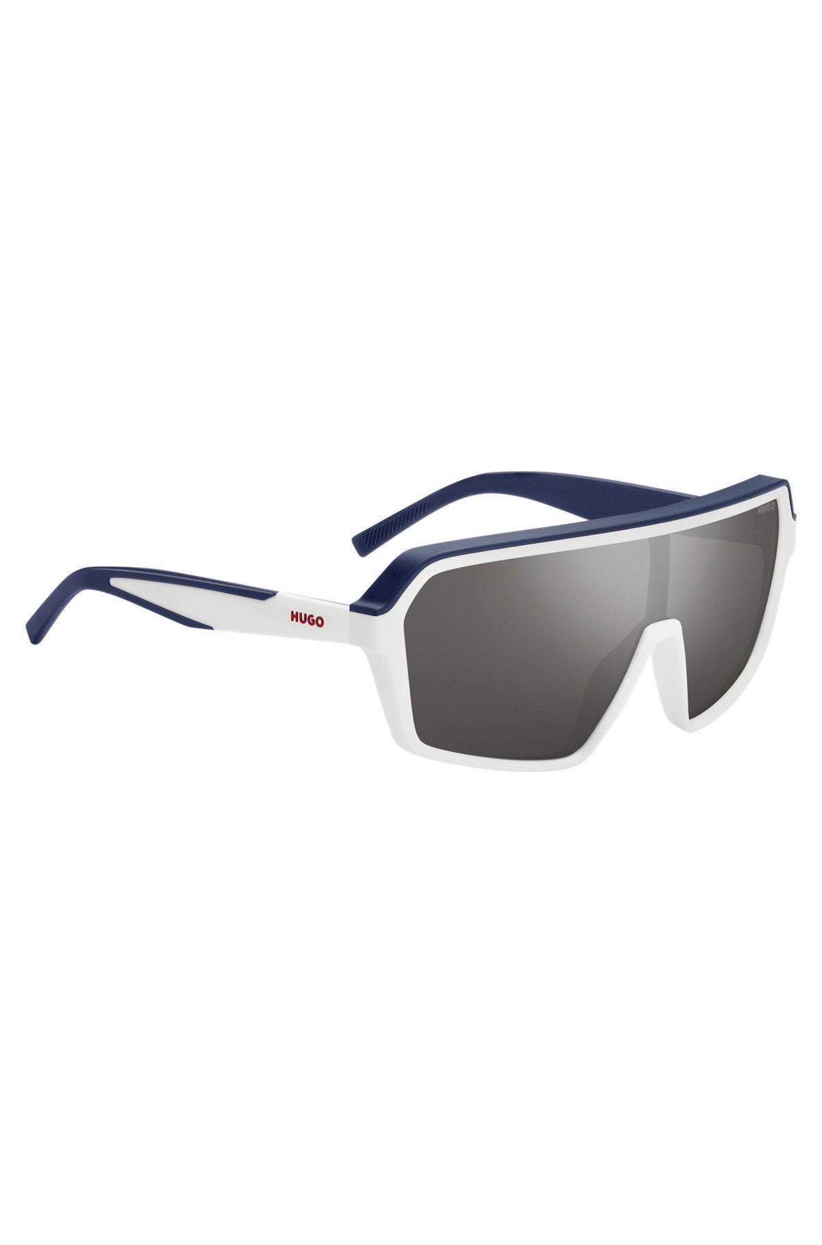 HUGO - Mask-style sunglasses with gray shaded lenses Product Image