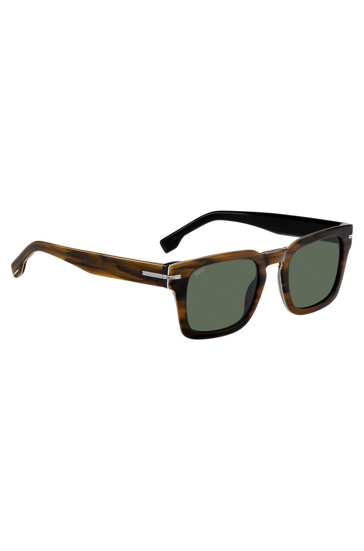 BOSS - Patterned-acetate sunglasses with silver-tone hardware Product Image
