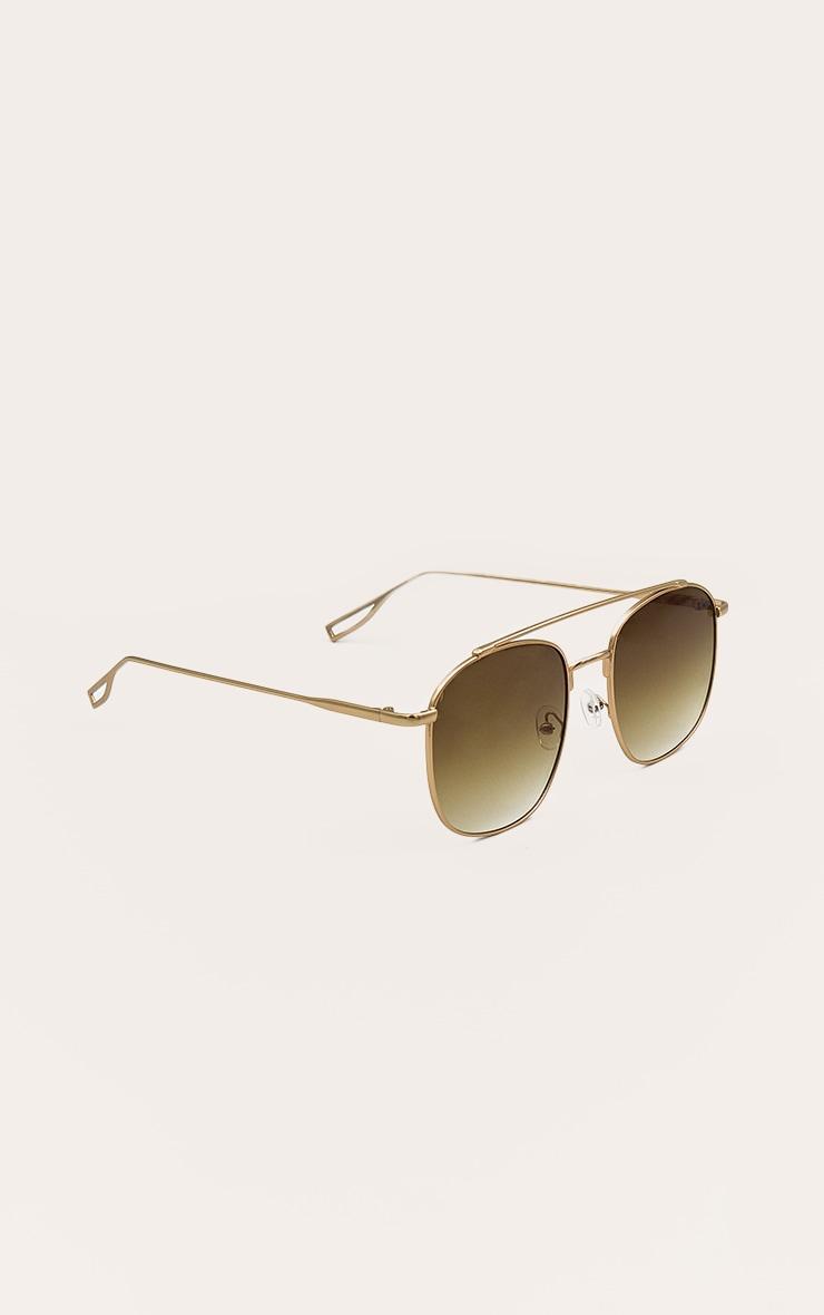 Gold Oversized Metal Frame Aviator Sunglasses Product Image