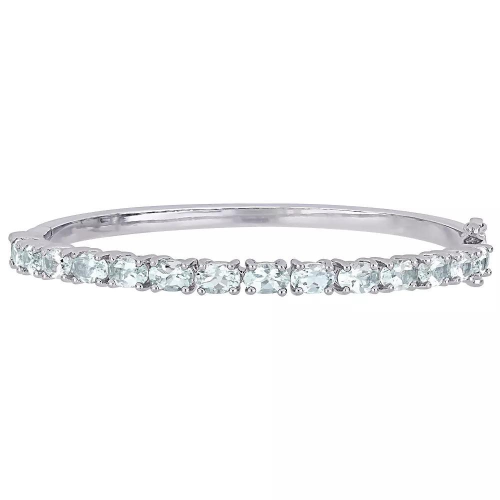 Stella Grace Sterling Silver Aquamarine Bangle Bracelet, Women's, Size: 7" Product Image