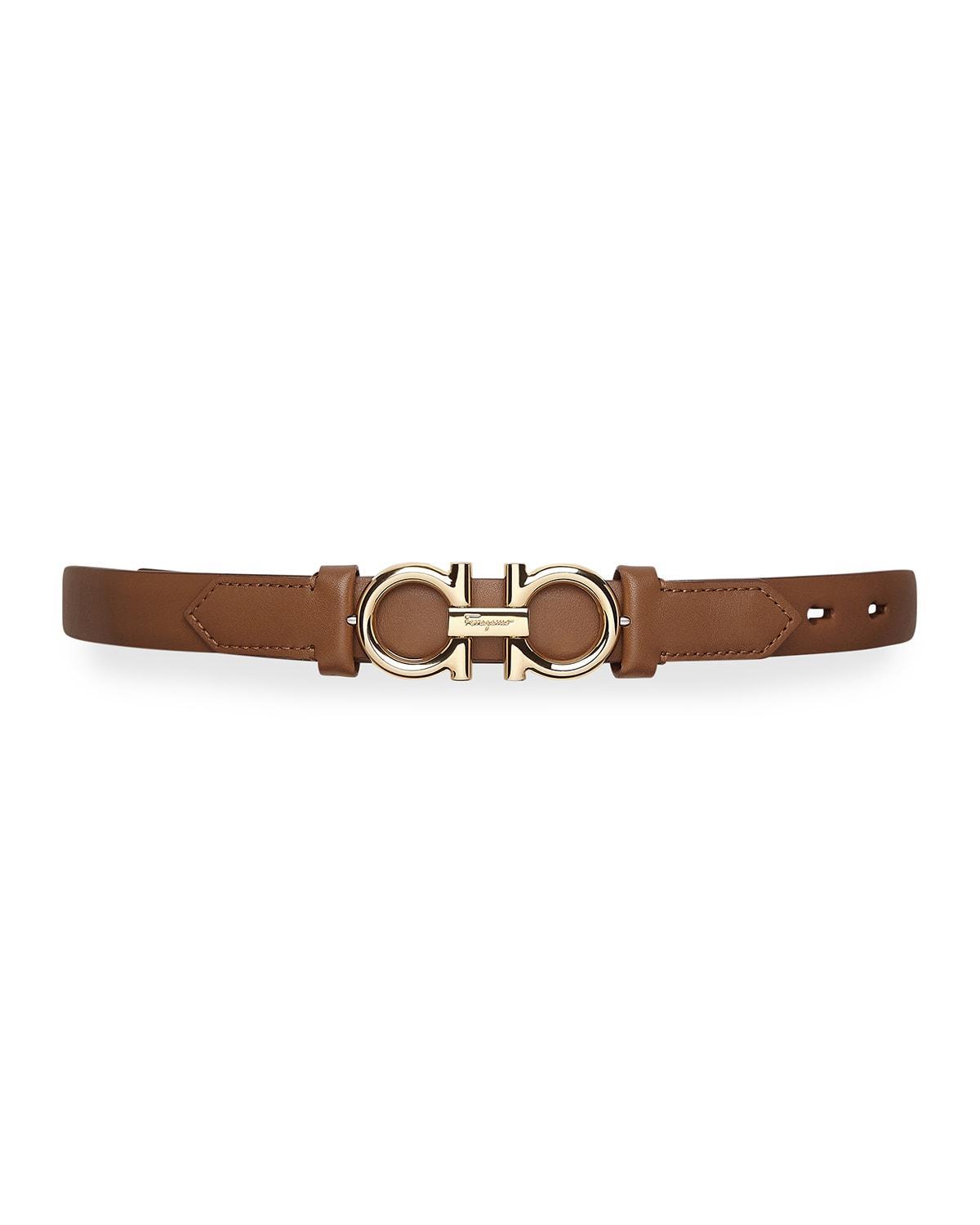 Womens Gancini Adjustable Cut-to-Size Reversible Hammered Leather Belt Product Image