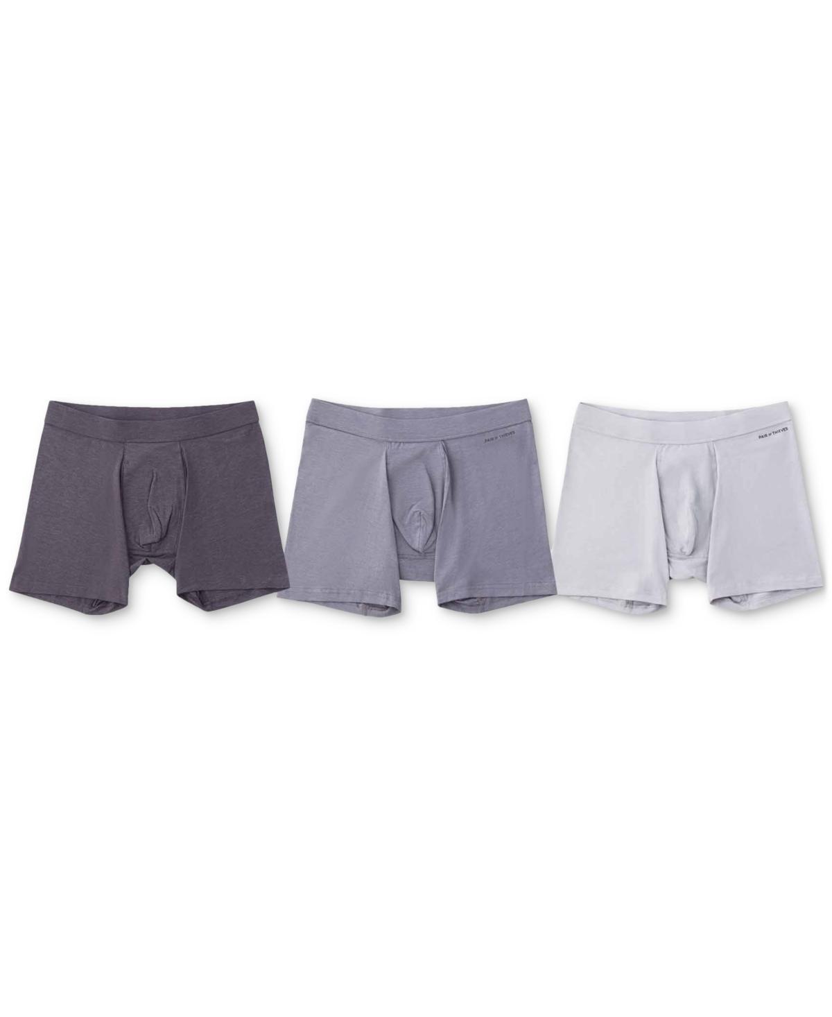 Pair of Thieves Men's Quick Dry Cotton Boxer Briefs 3pk S: Mid Rise, Knit, Fold Over Waistband Product Image
