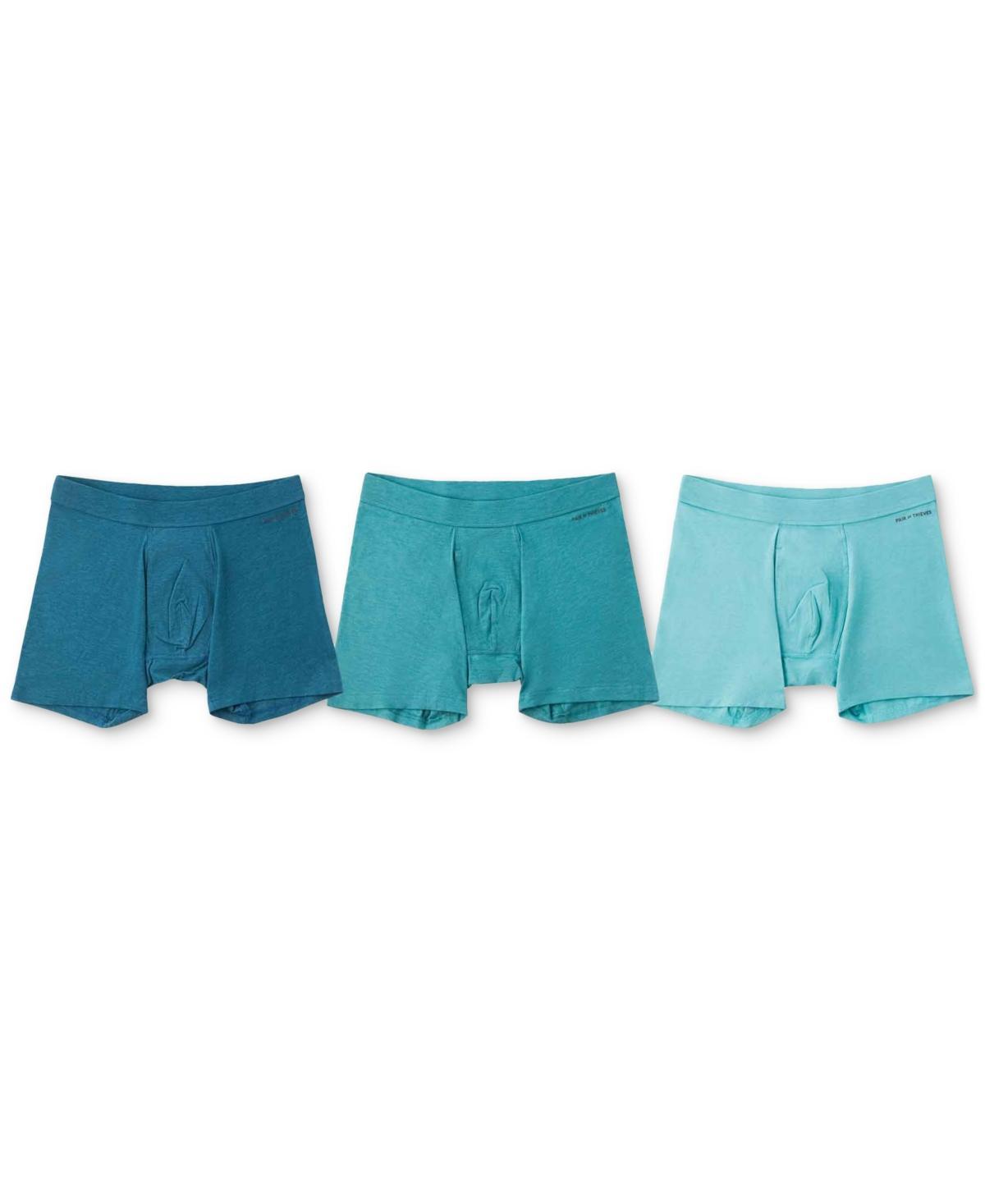 Pair of Thieves Men's Quick Dry Cotton Boxer Briefs 3pk S: Mid Rise, Knit, Fold Over Waistband Product Image