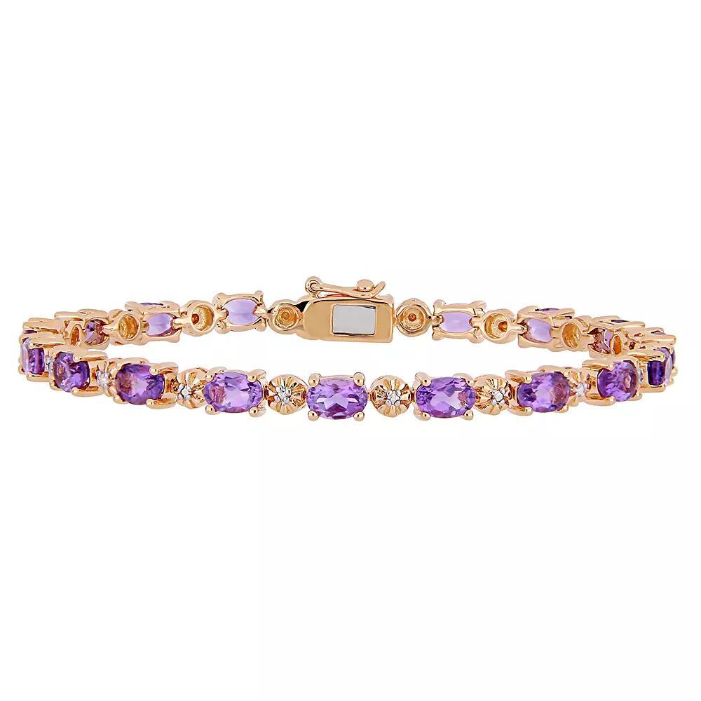 Stella Grace Amethyst & Diamond Accent Tennis Bracelet, Women's, Size: 7.25", Pink Tone Product Image