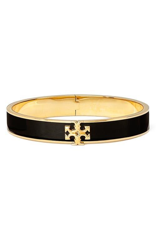 Womens Kira 18K-Gold-Plated & Enamel Medium Hinged Bangle Product Image