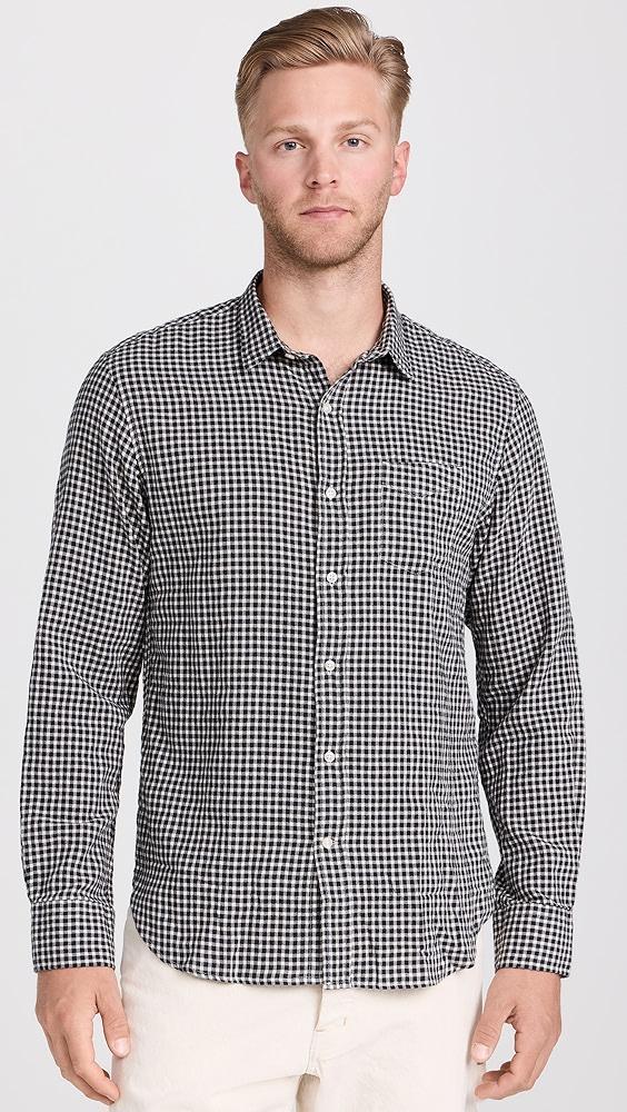 Officine Generale Lipp Japanese Brushed Cotton Check Shirt | Shopbop Product Image
