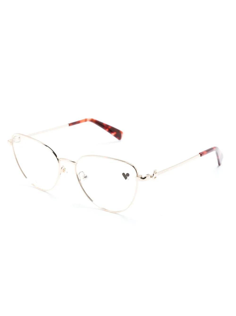 tortoiseshell-effect cat-eye frame glasses Product Image