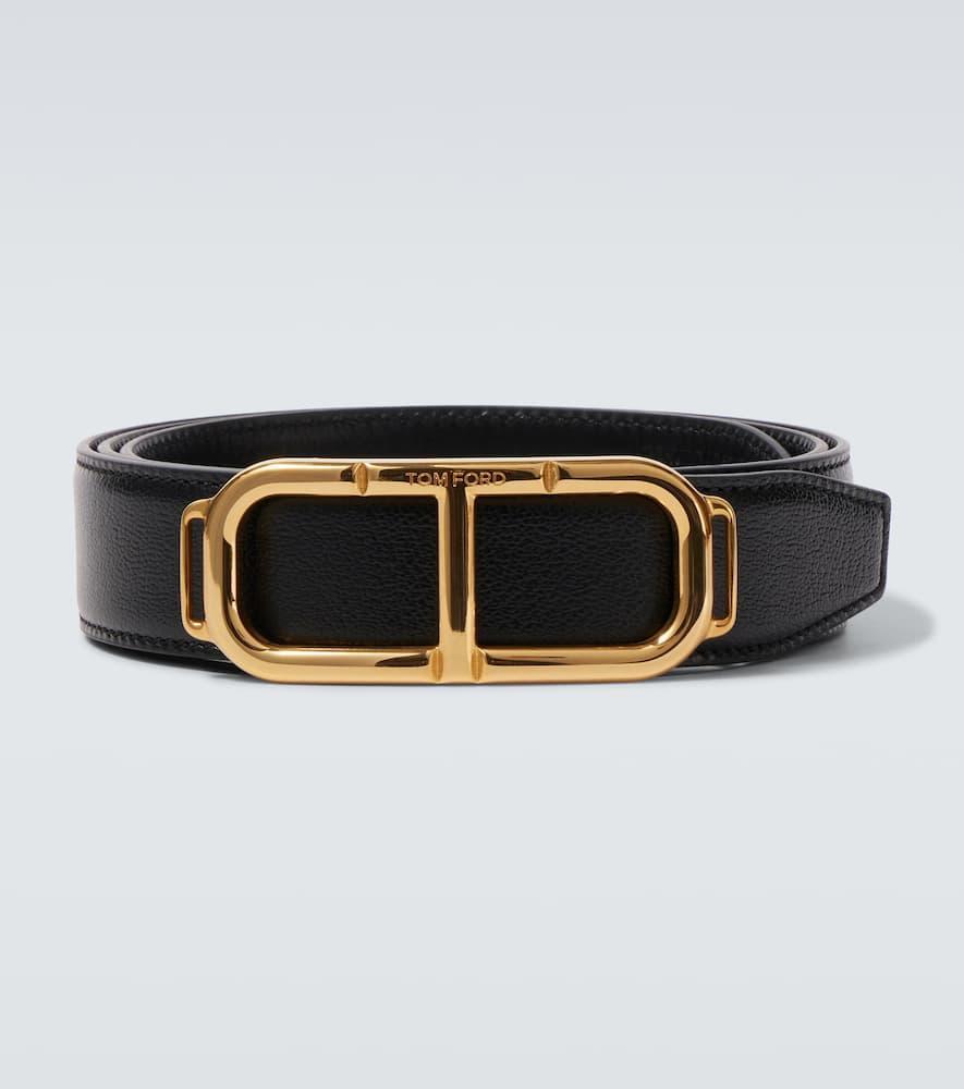 TOM FORD Stadium T Leather Belt In Black Product Image