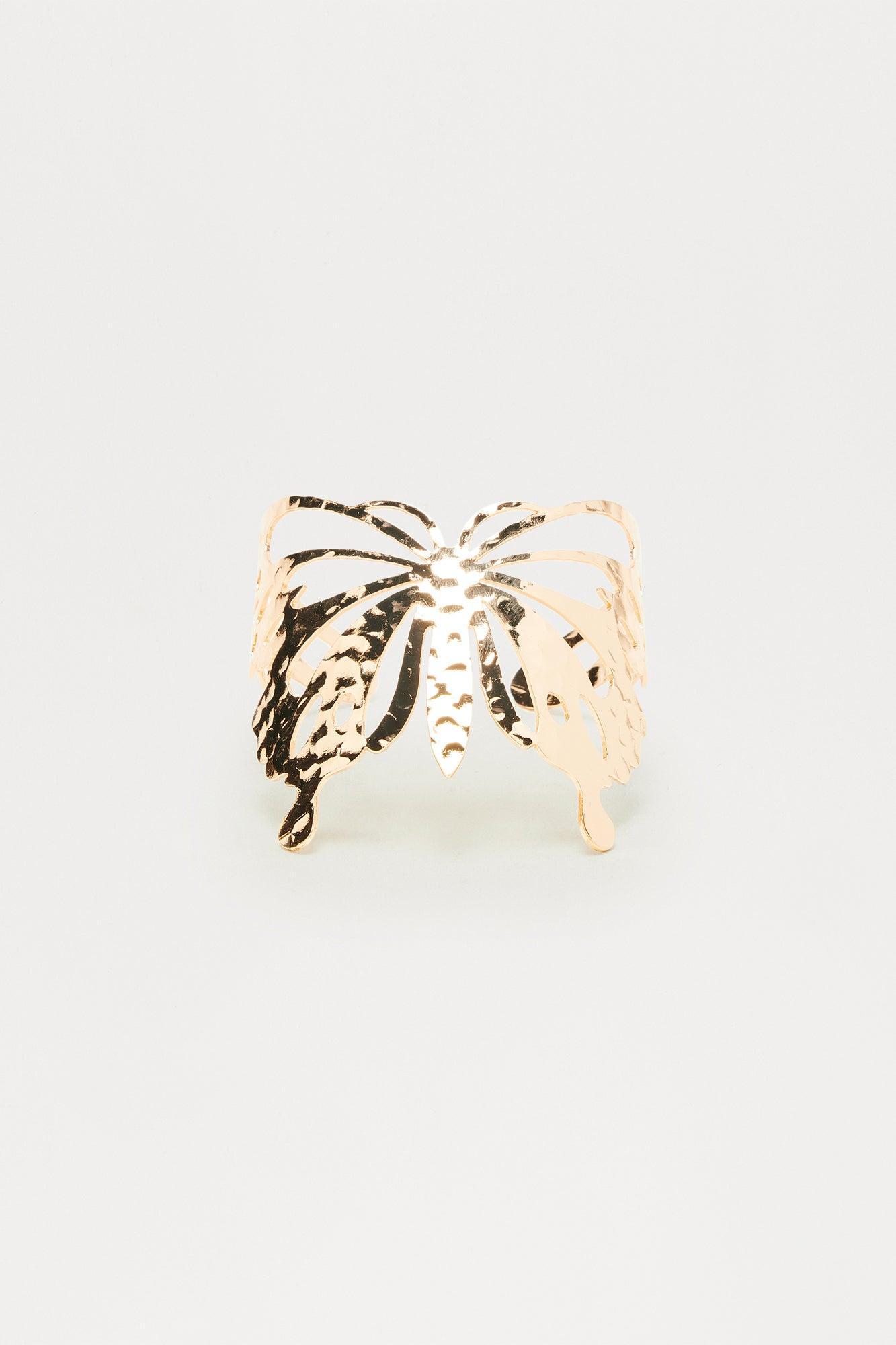3D Butterfly Cuff Bracelet - Gold Product Image