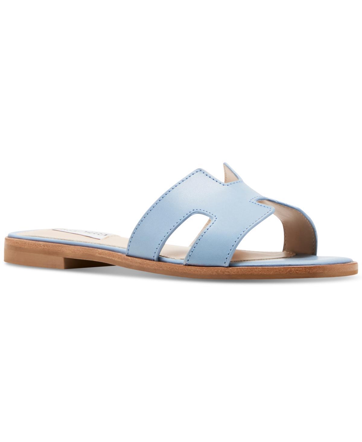 Steve Madden Hadyn Leather Flat Slide Sandals Product Image