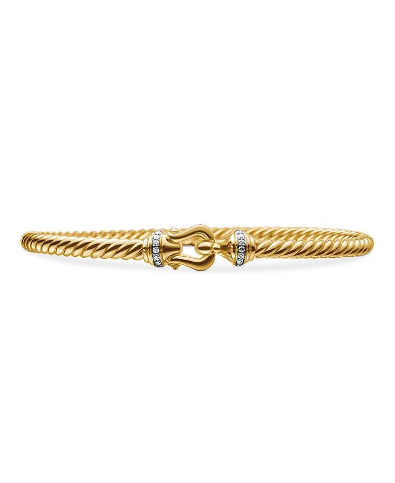 David Yurman Buckle Bracelet in 18K Yellow Gold with Diamonds, Medium Product Image