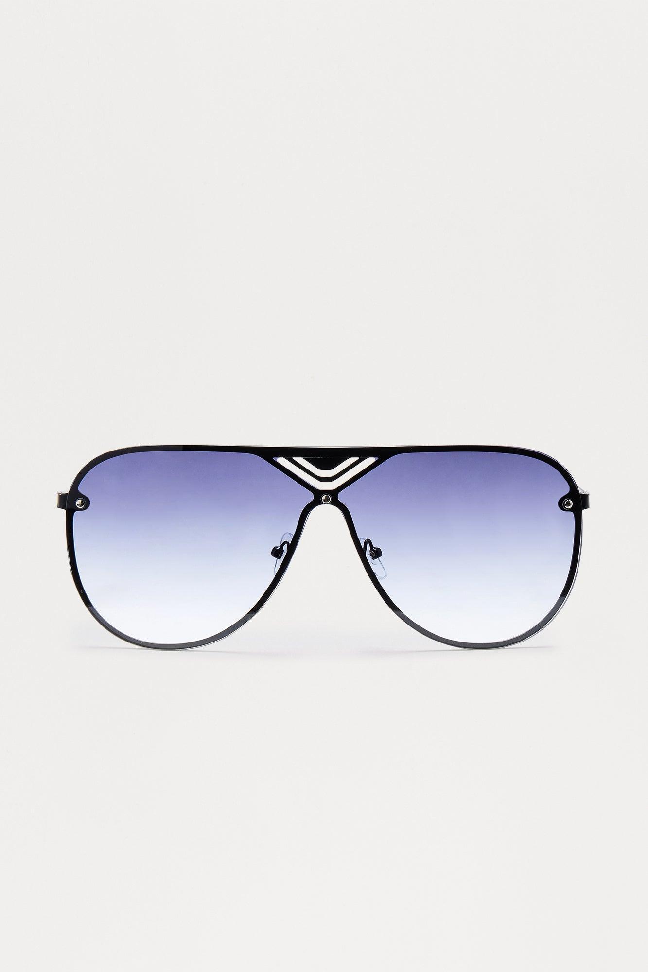 Clear View Rimless Shield Sunglasses - Black Product Image