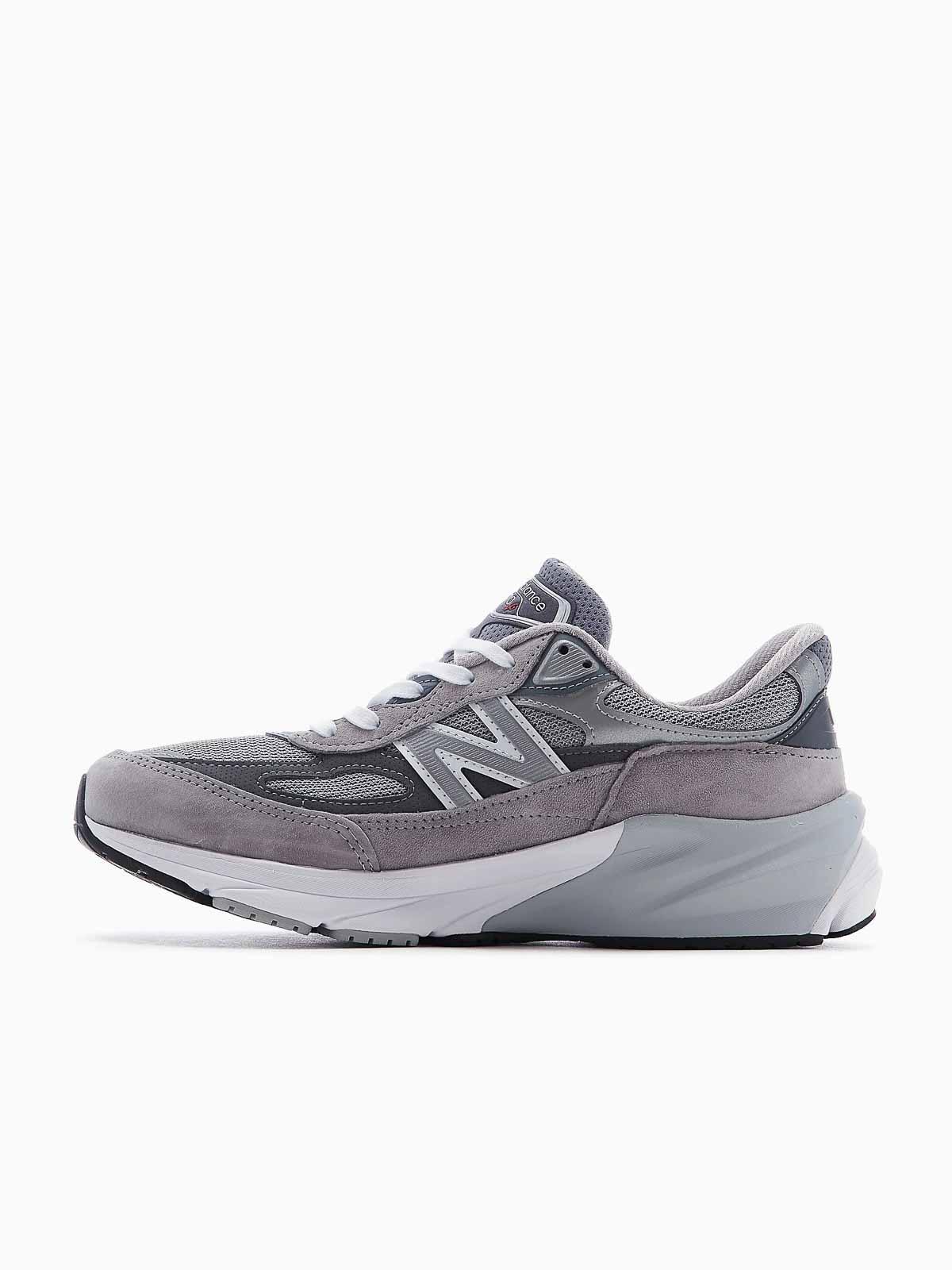 NEW BALANCE Grey Low Top Sneakers With Logo Detail In Suede And Tech Fabric Man Product Image