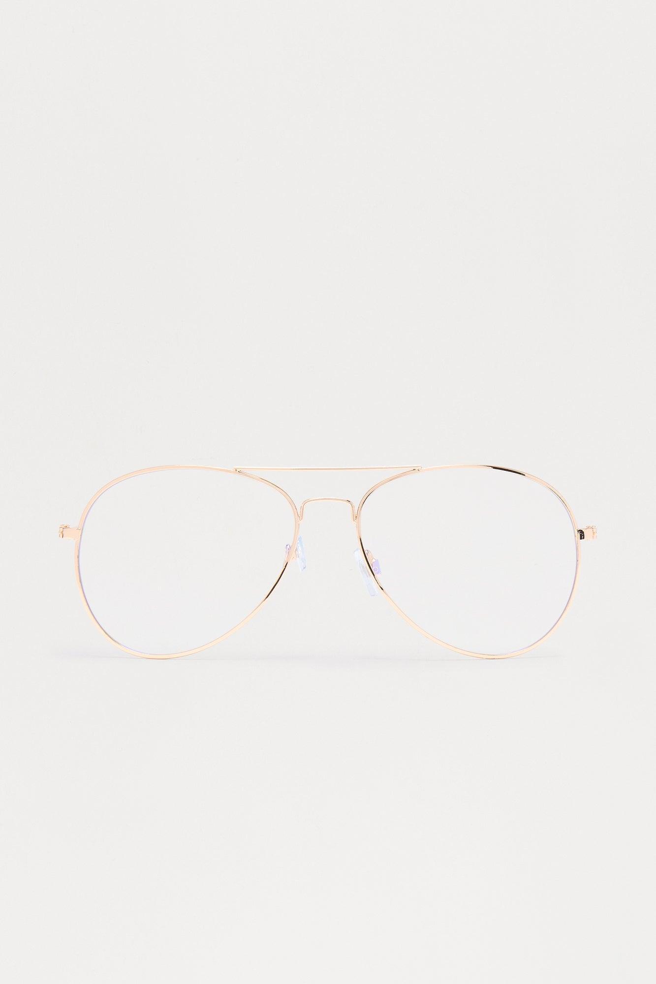 Retro Vision Aviator Blue Light Glasses - Gold Product Image