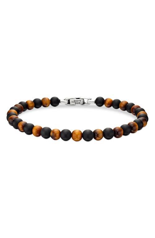 Mens Spiritual Beads Alternating Bracelet in Sterling Silver Product Image