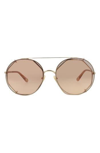 CHLOÉ Round-frame Metal Sunglasses In Gold Product Image