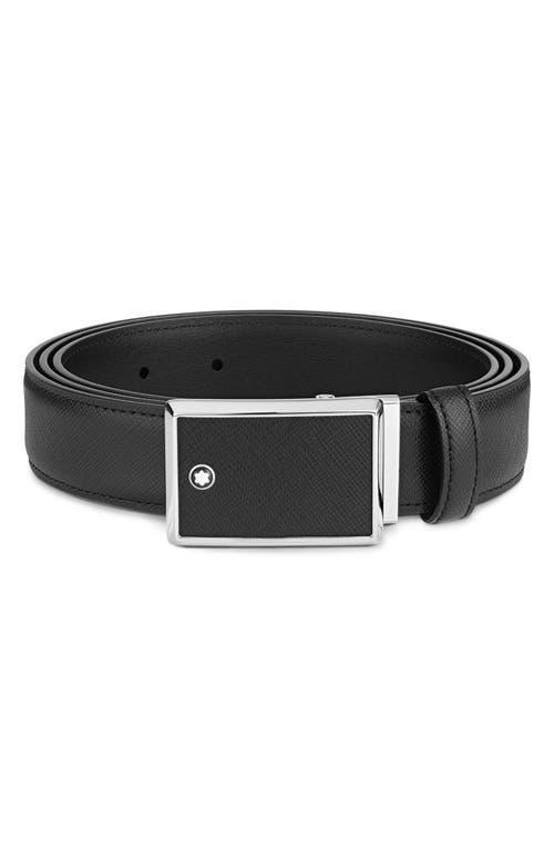 Mens Rectangle-Buckle Leather Belt Product Image