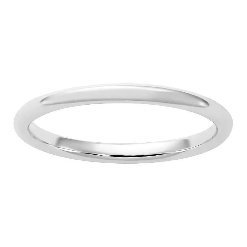 Platinum Half-Round Wedding Band, Women's, Size: 9.50, Silver Tone Product Image