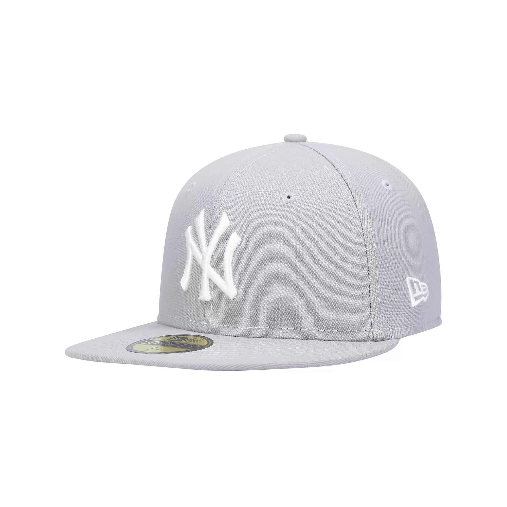 Men's New Era Gray New York Yankees Logo White 59FIFTY Fitted Hat, Size: 7 1/8, Grey Product Image