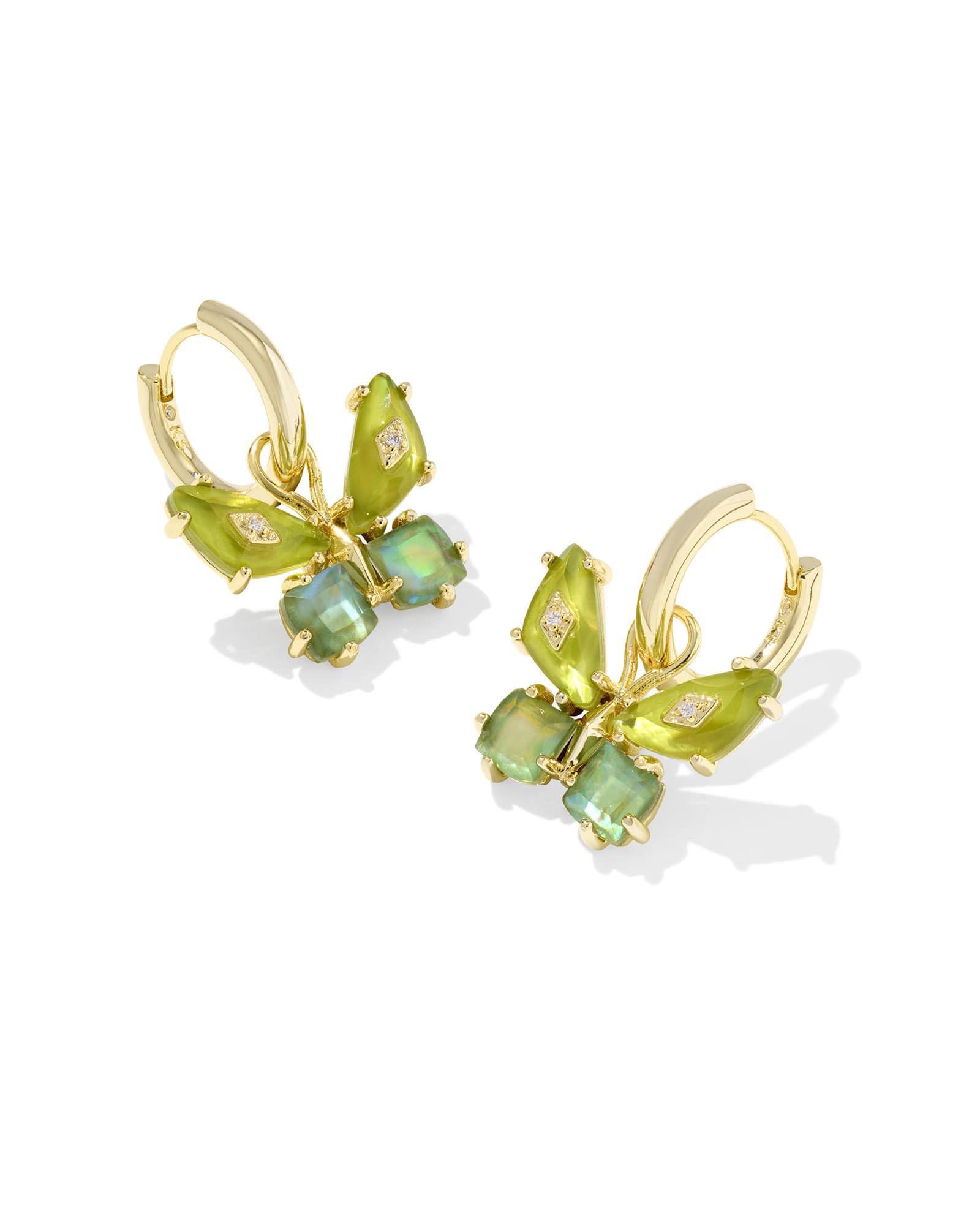 Bianca Butterfly Gold Huggie Earrings Product Image