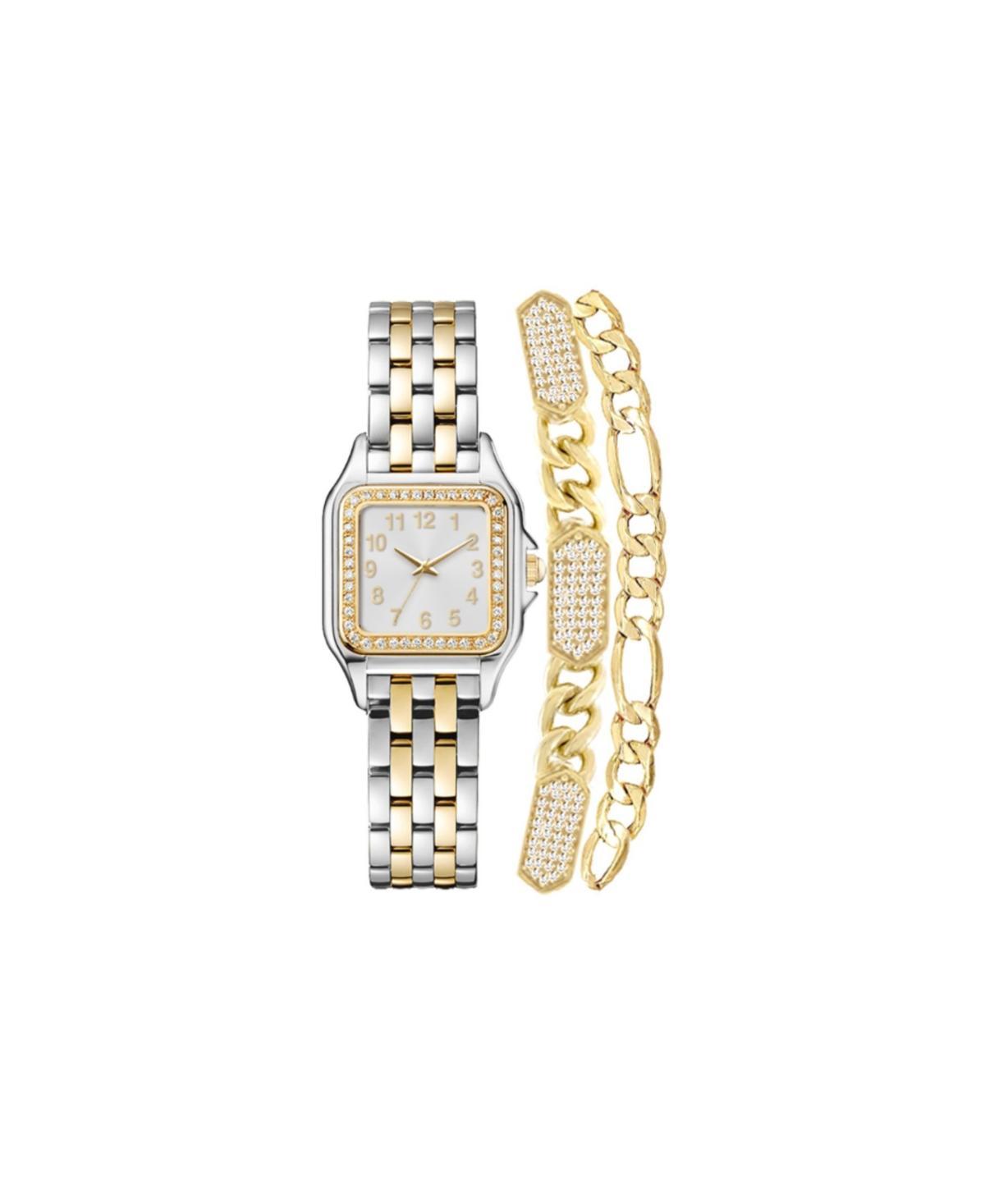 Jessica Carlyle Womens Two Tone Watch & 2 Bracelet Set Gold Silver Product Image