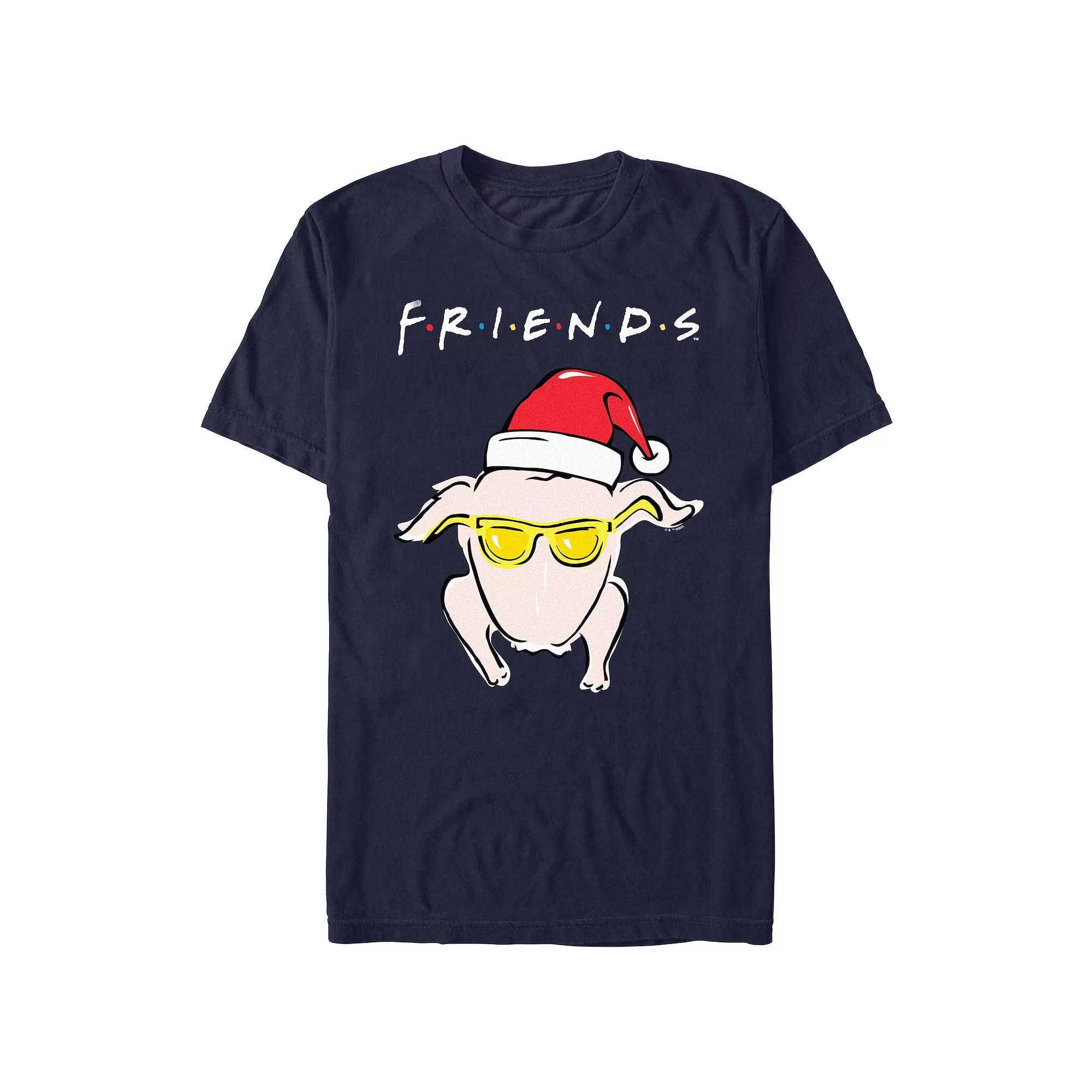 Men's Friends Christmas Turkey Graphic Tee, Size: Small, Blue Product Image