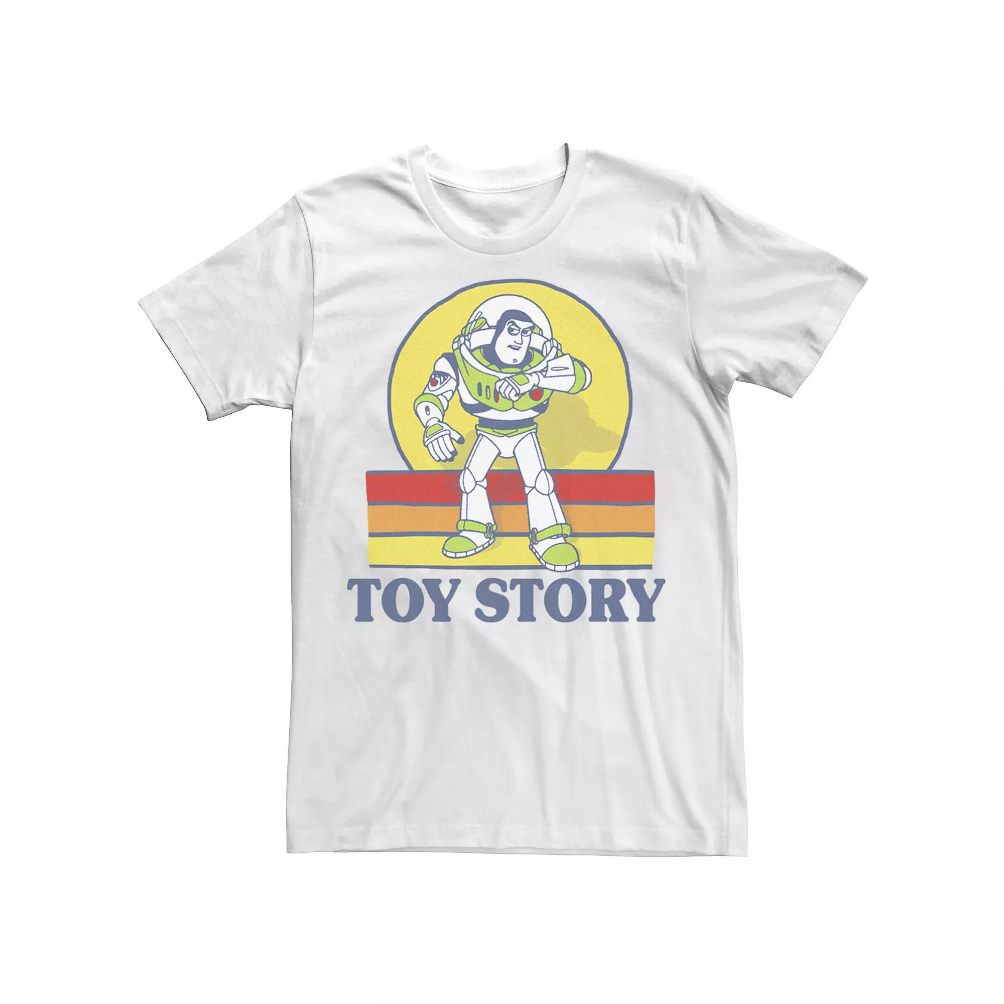 Disney / Pixar's Toy Story Buzz Lightyear Men's Retro Portrait Logo Tee, Size: Small, White Product Image