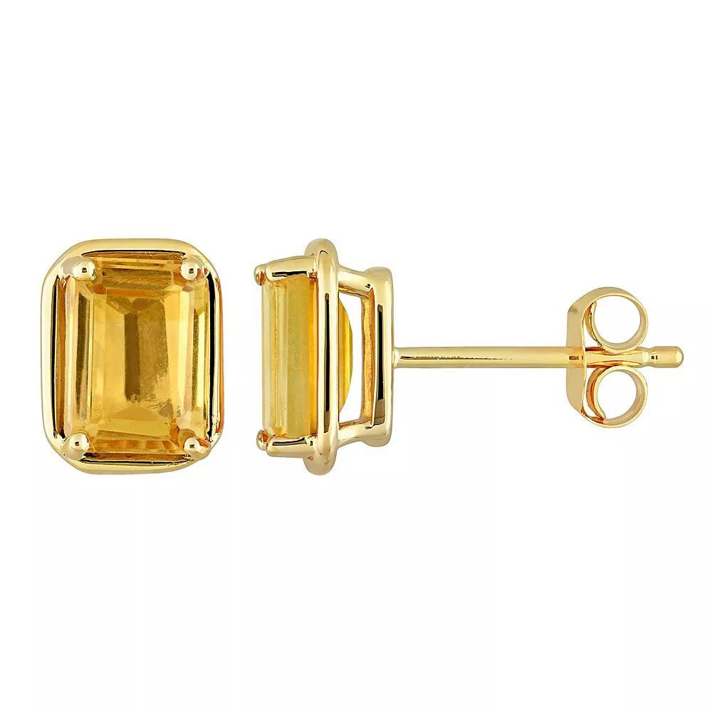 Stella Grace 14k Gold Octagon Citrine Stud Earrings, Women's Product Image