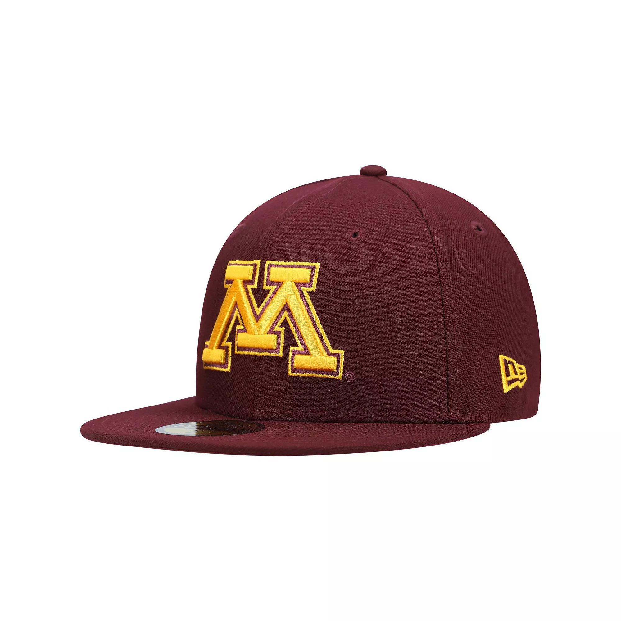Men's New Era Maroon Minnesota Golden Gophers Logo Basic 59FIFTY Fitted Hat, Size: 7 1/8, Red Product Image