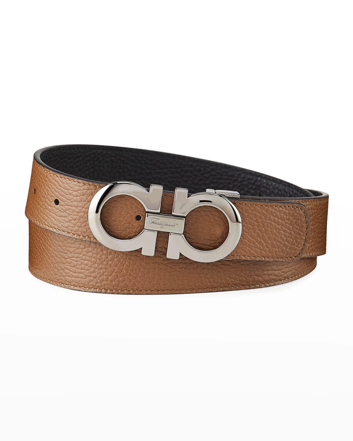 Mens Gancini Reversible Pebbled Leather Belt Product Image