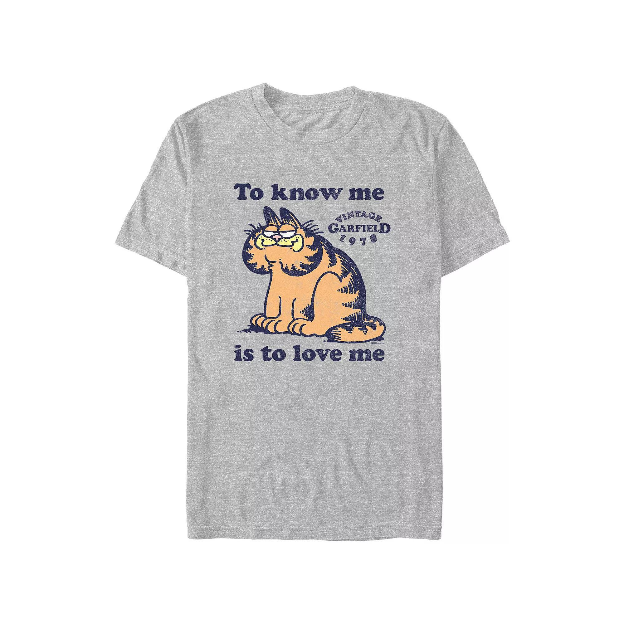 Men's Garfield To Know Me Is To Love Me Graphic Tee, Size: XL, Athletic Grey Product Image
